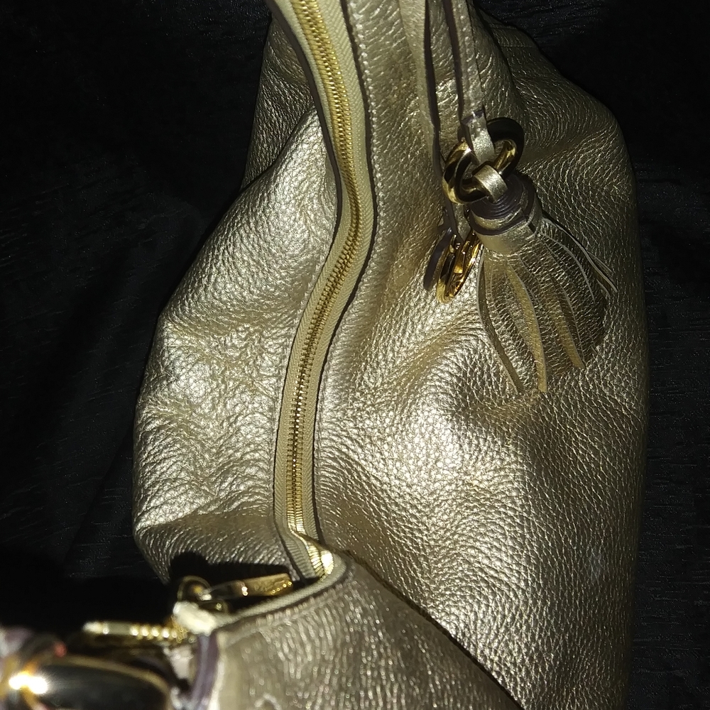 Large Gold Michael Kors Hobo Bag with Storage Bag - Picture 11 of 14